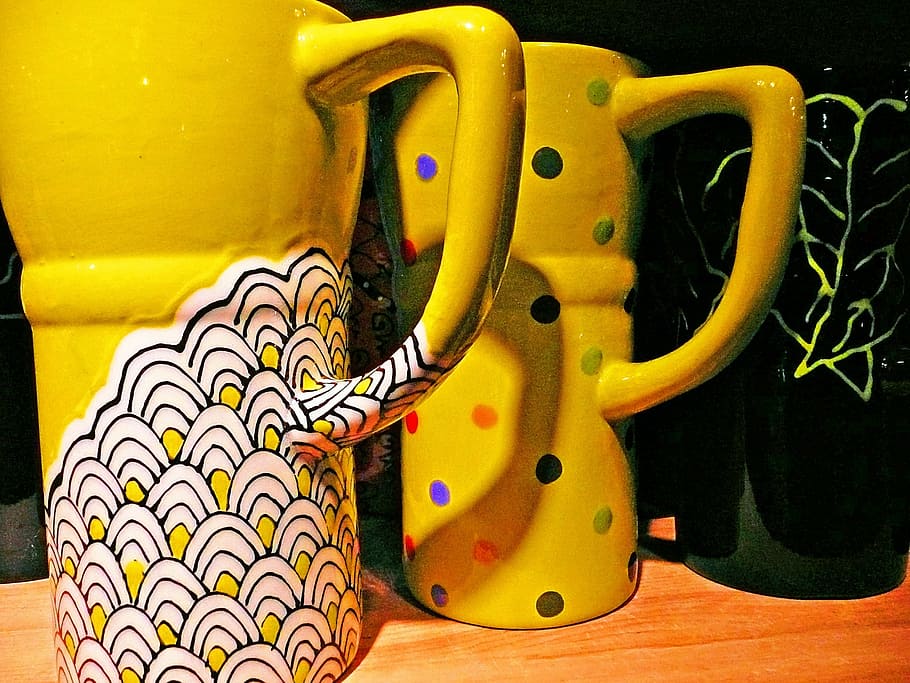 ceramic, cups, dishes, mug, beverage, pottery, kitchen, coffee HD wallpaper
