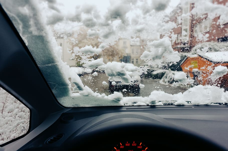 Driving in snow, other, car, winter, transportation, windshield HD wallpaper