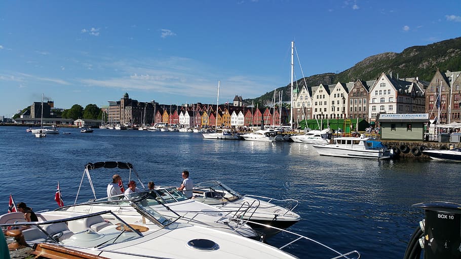Bergen, Harbour, Norway, Scandinavia, water, boats, landmark, HD wallpaper