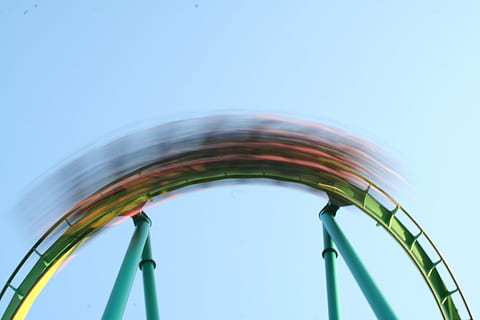 timelapse photo of roller coaster, rollercoaster, fast, blur HD wallpaper