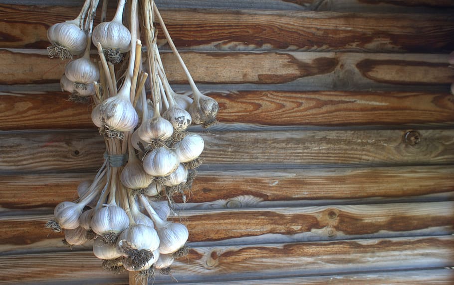garlic, wall, background, clearance, wooden wall, decorative HD wallpaper