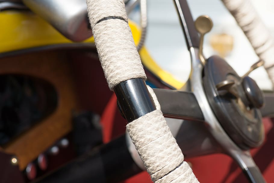 steering wheel, auto, oldtimer, classic, white, close-up, no people HD wallpaper