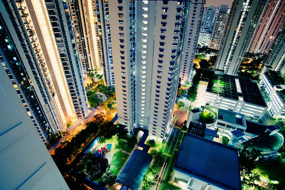low angle photography of high-rise buildings, high angle photography of buildings HD wallpaper