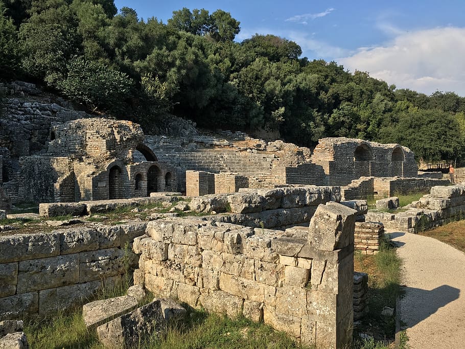 albania, antiquity, ruin, felsentor, tourism, stone arch, stone gate, HD wallpaper