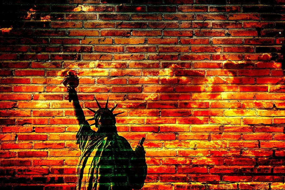 Statue of Liberty graffiti, art, street, urban, artistic, grunge