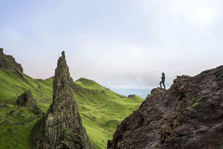 phlearn, totorial, aeron, sky, one person, activity, rock - object HD wallpaper