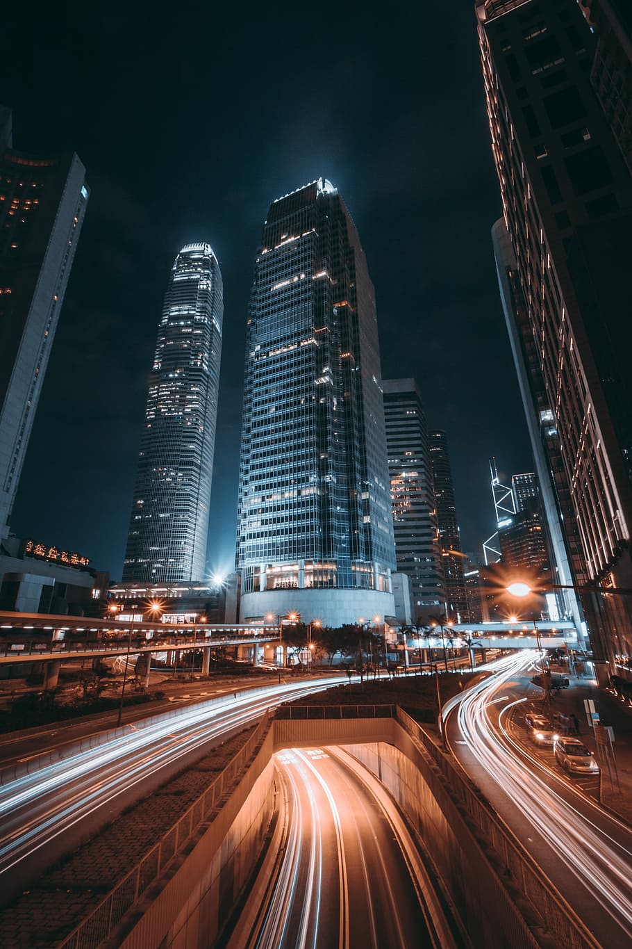 Hong Kong Nights, timelapse photography of road during nighttime HD wallpaper