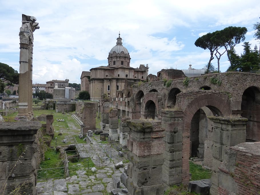 rome, forum, architecture, ruins, built structure, history HD wallpaper
