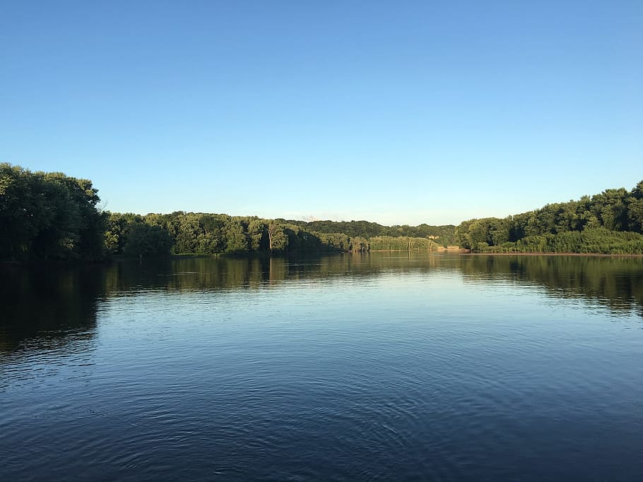 River, Water, Calm, Boating, mississippi river, trees, peaceful HD wallpaper