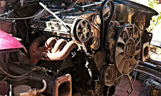 black and gray car engine, auto, motor, cooler, workshop, spare parts HD wallpaper