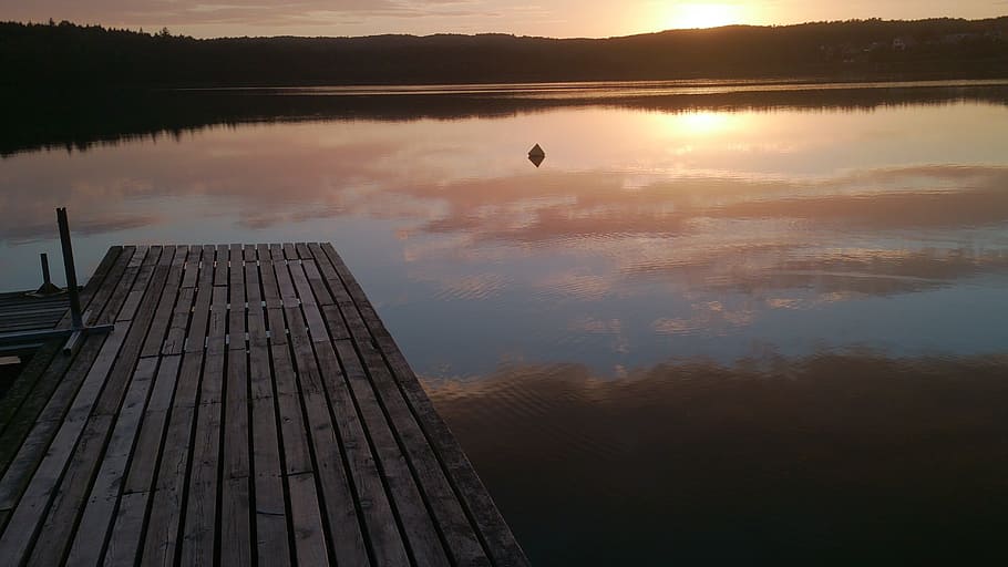 Bridge, Lake, Lake, West, nature, water, outdoors, sunset, reflection