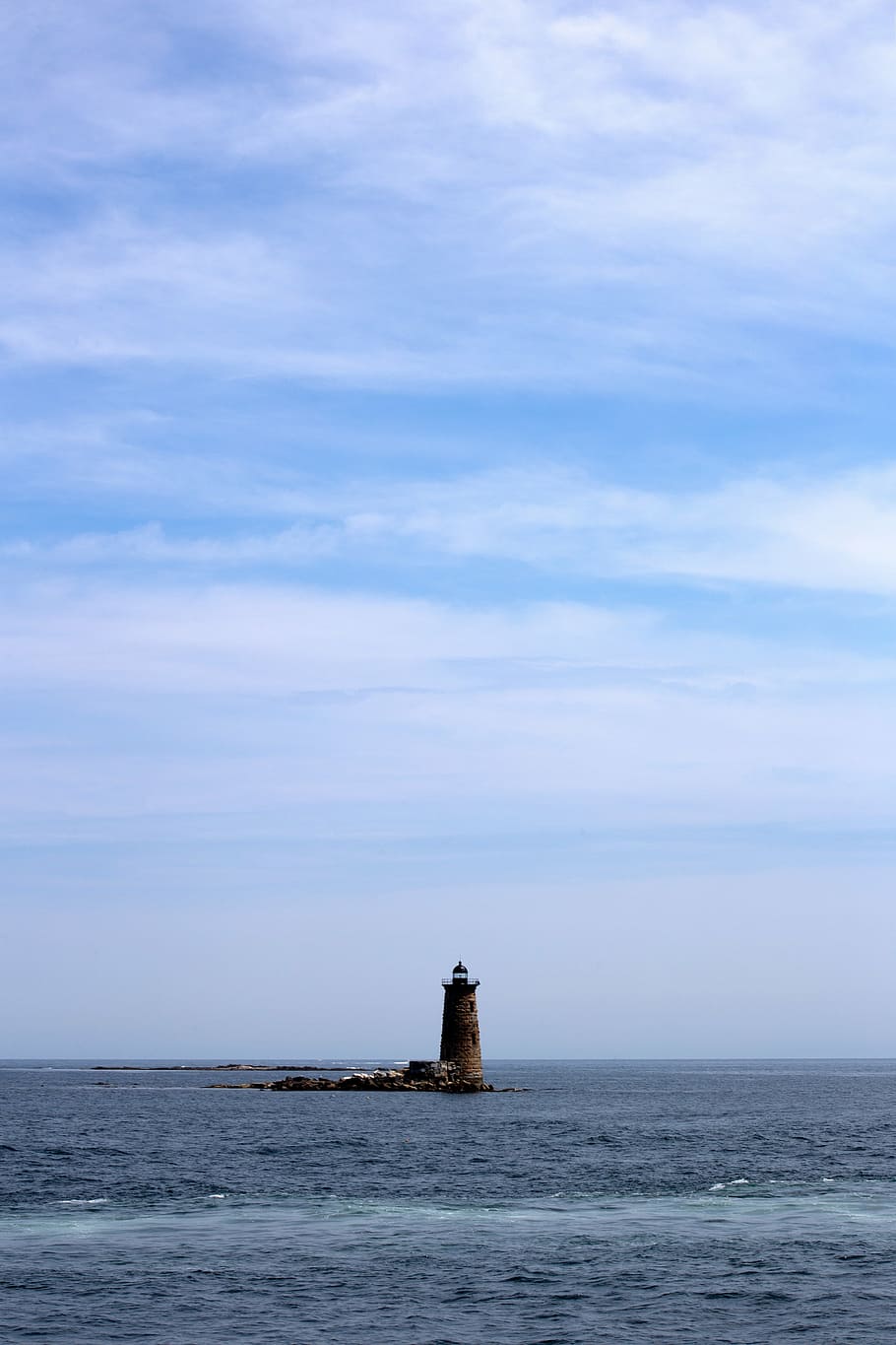 clouds, lighthouse, nature, ocean, seascape, sky, summer, water HD wallpaper
