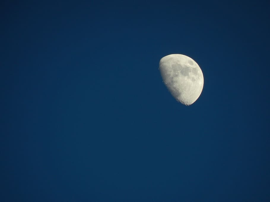 moon, sky, night, dark, night sky, blue, glow, nature, space HD wallpaper