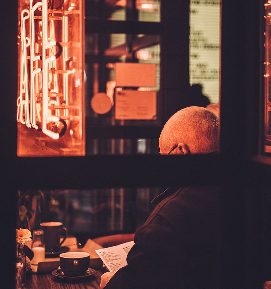 people, man, old, back, cup, coffee, cafe, restaurant, establishment HD wallpaper