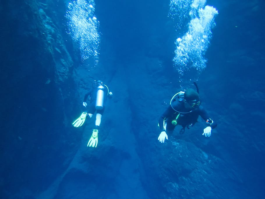 diving, blue lagoon, beautiful, underwater, sea, undersea, adventure, HD wallpaper