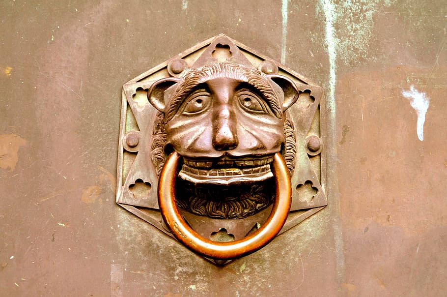 knocker, door, hoop, art and craft, door knocker, entrance HD wallpaper