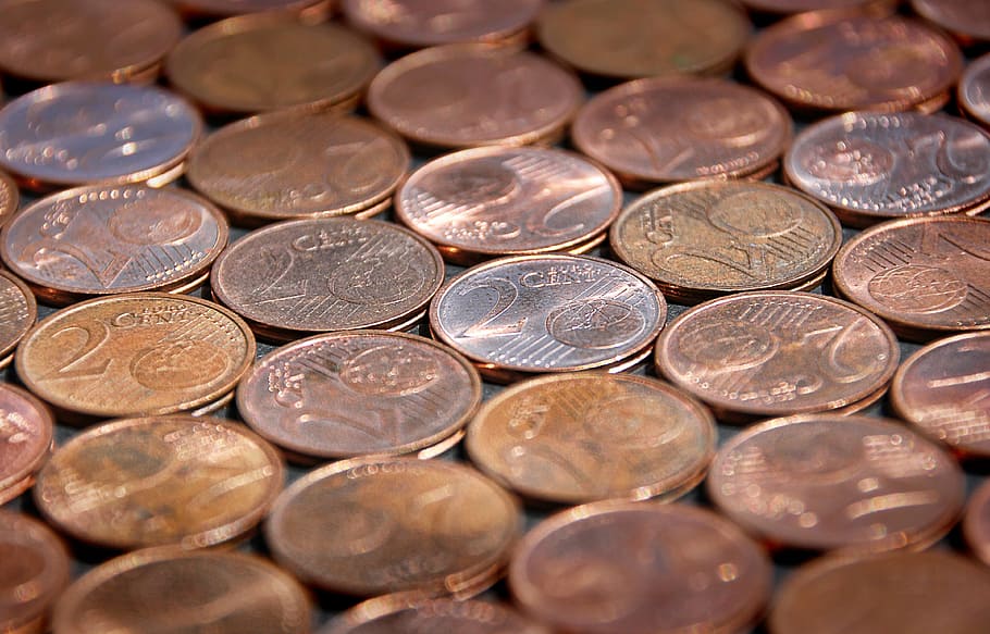 coin, cent, money, means of payment, copper, euro, specie, euro cents, HD wallpaper