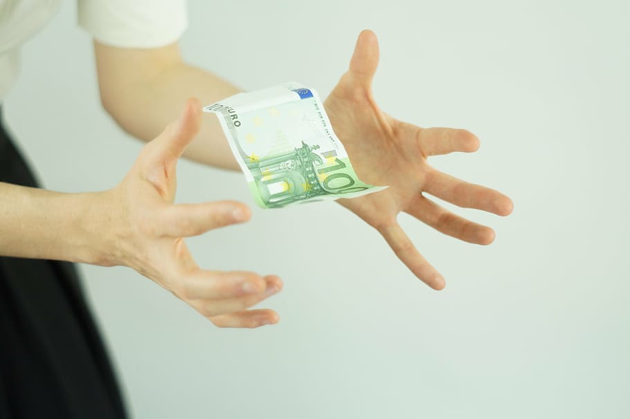 person doing tricks to banknote, magic, money, human body part HD wallpaper