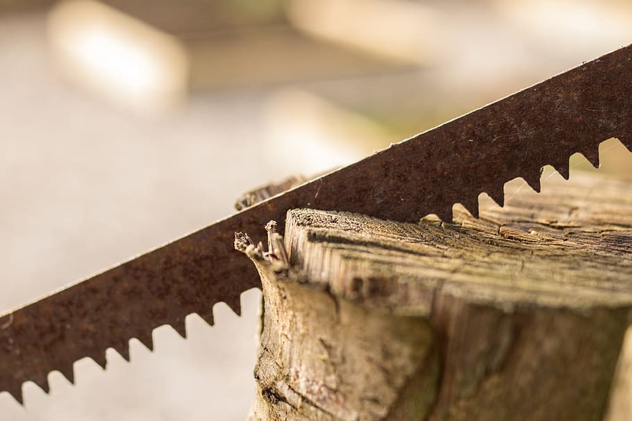 wood, tool, saw, forestry, work tool, metal, close-up, hand saw HD wallpaper