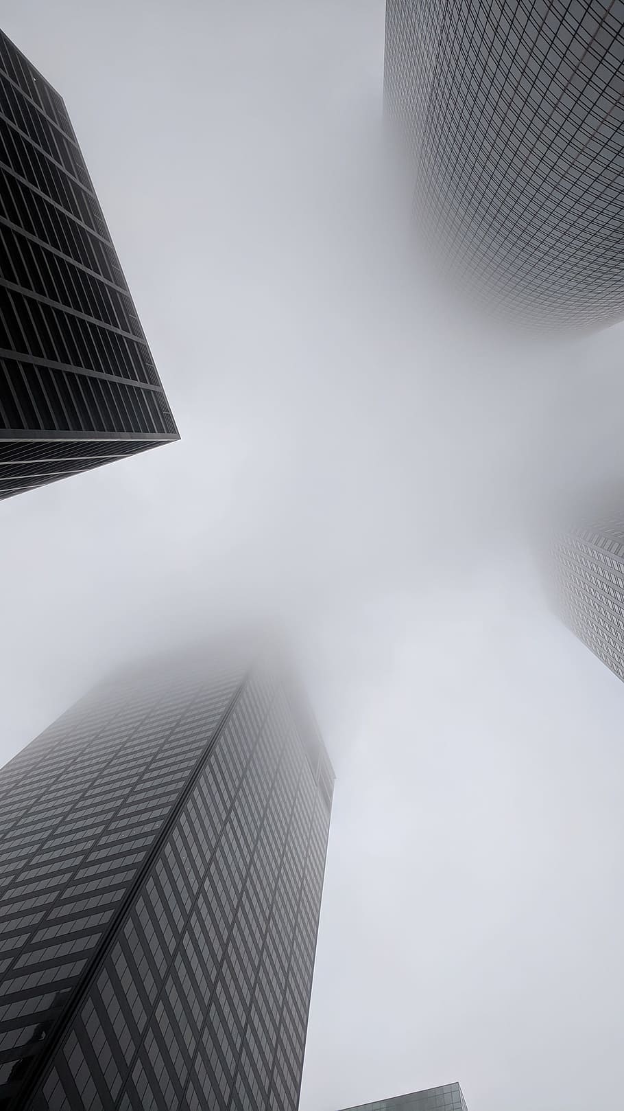 cities, houston, downtown, fog, architecture, built structure, HD wallpaper