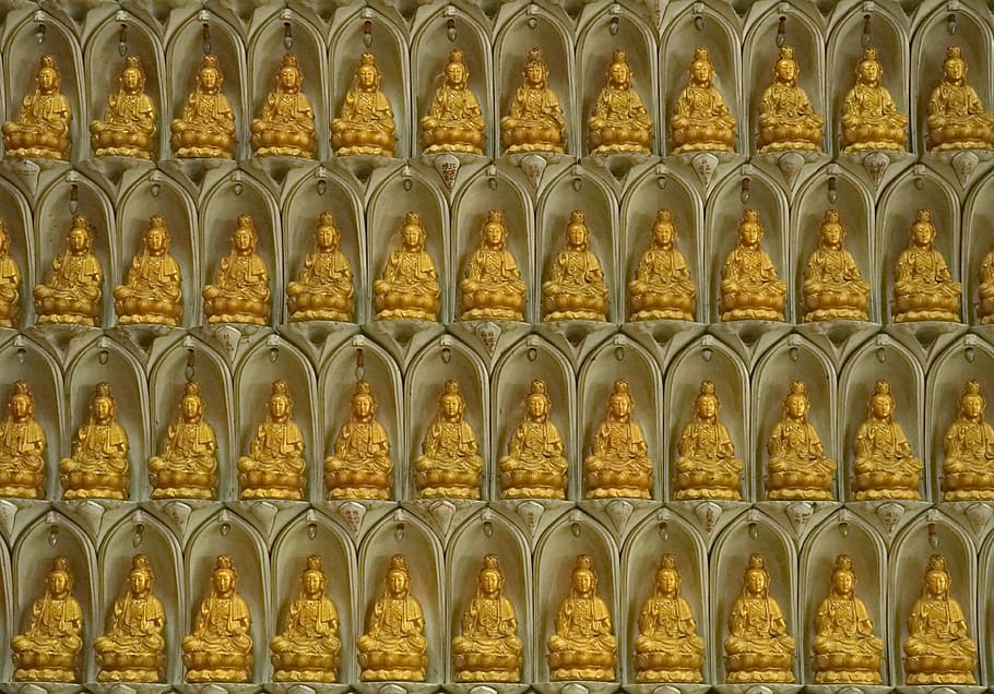 budda wall, temple, buddha, religious, traditional, culture HD wallpaper