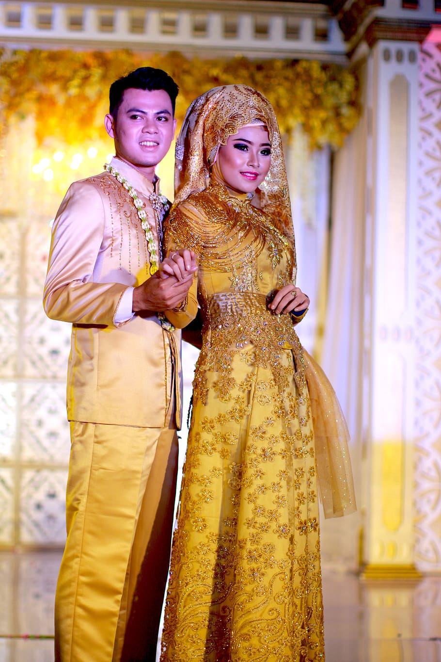 wedding, java wedding, traditional, couple, indonesian, young HD wallpaper