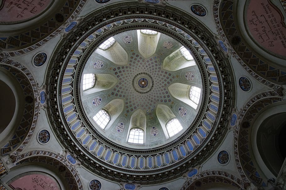 red mosque, schlossgarten, schwetzingen, baden württemberg, HD wallpaper