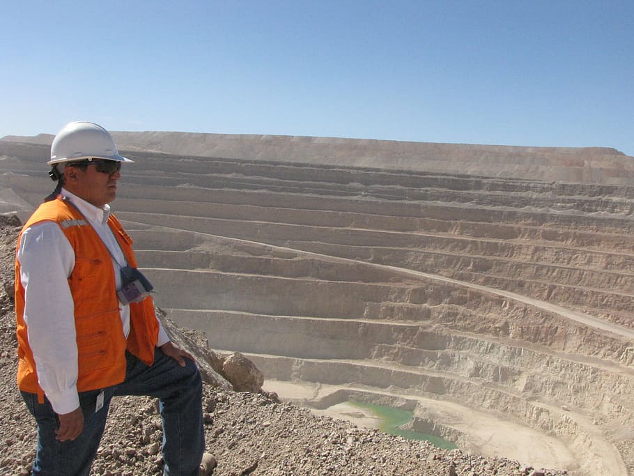 man, minerals, human, worker, people, safety, one person, hat HD wallpaper