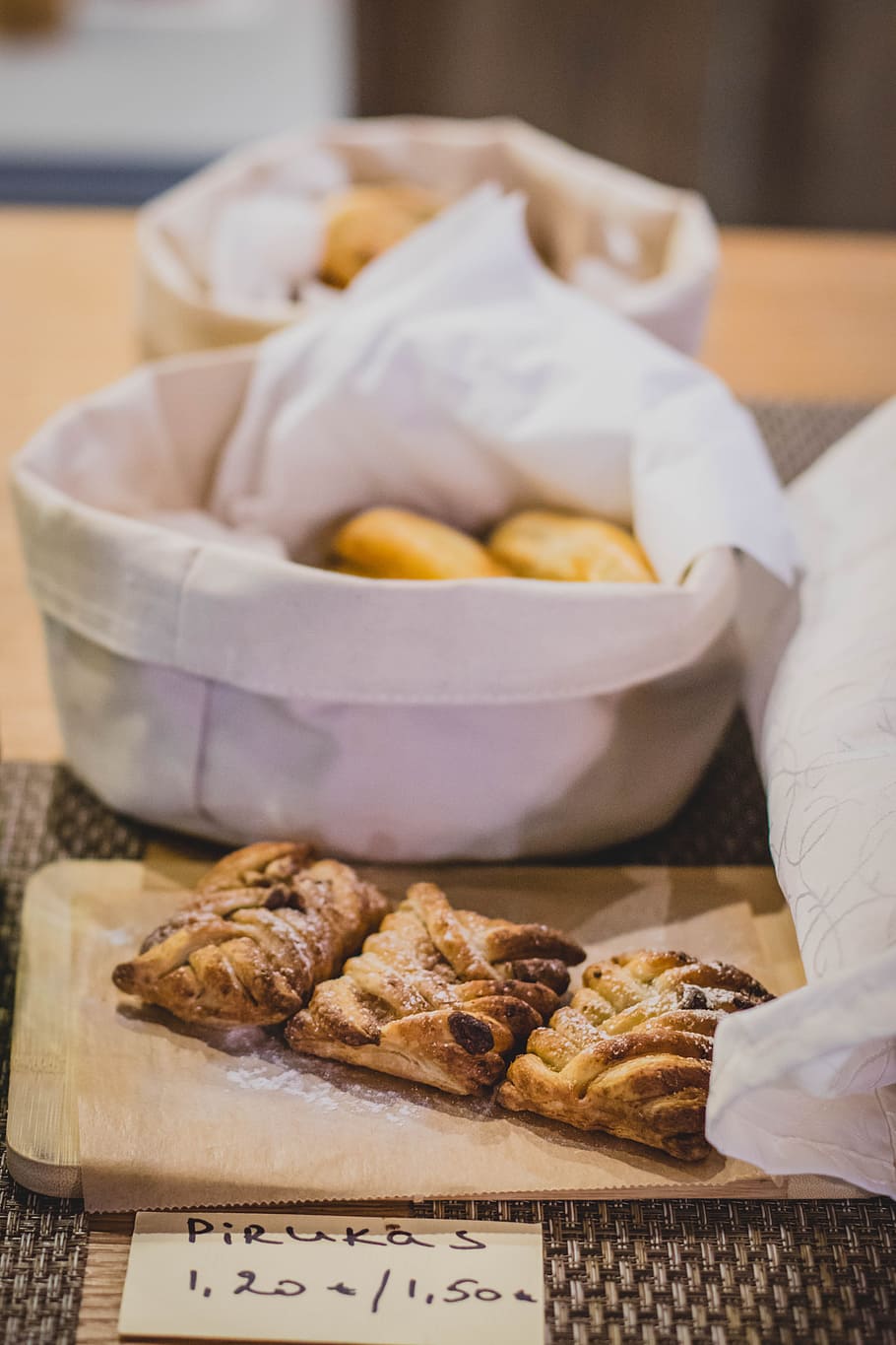 Pastries on Basket, bread, close-up, cookies, delicious, food HD wallpaper