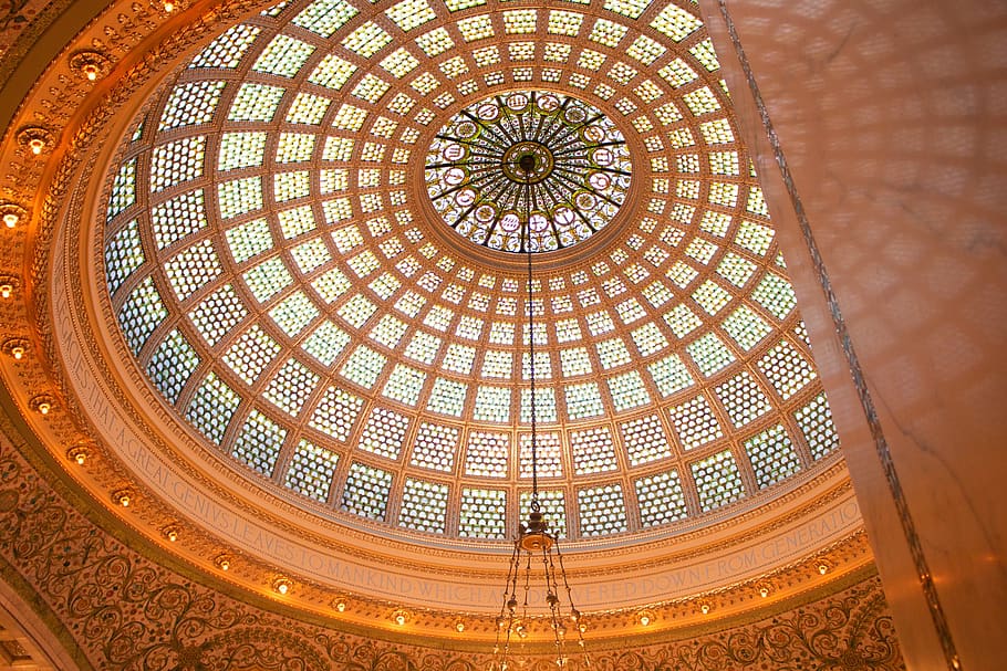 ceiling, dome, inside, indoors, architecture, building, round HD wallpaper
