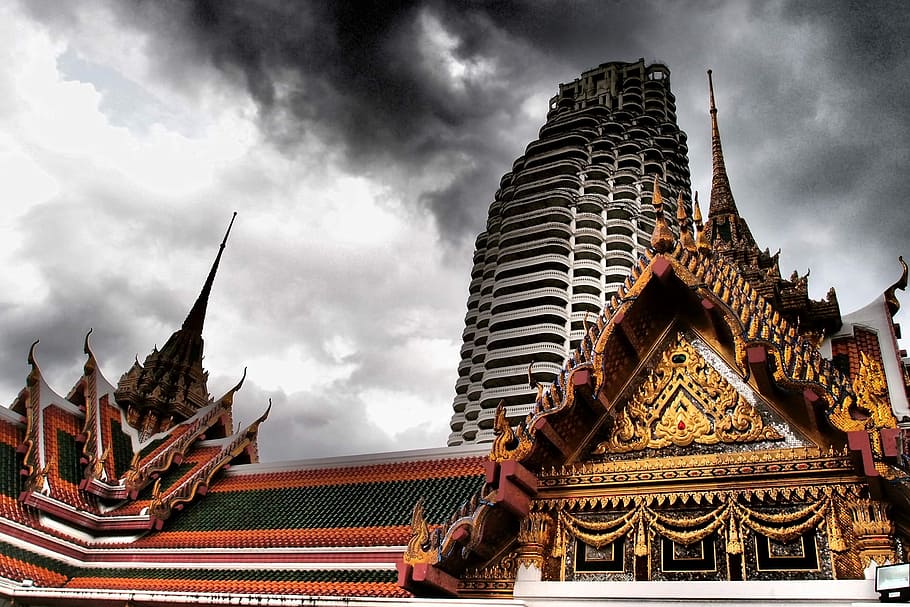 Bangkok, Thailand, Siam, buddhism, asia, wat, architecture, HD wallpaper