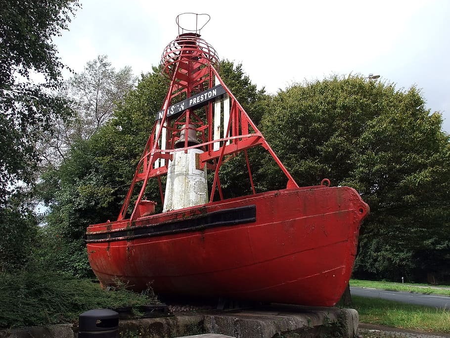 nelson, bell, float, ex, river, ribble, preston, tree, plant HD wallpaper