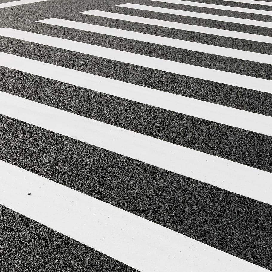 pedestrian lane close-up photo, line, white, road, paint, concrete