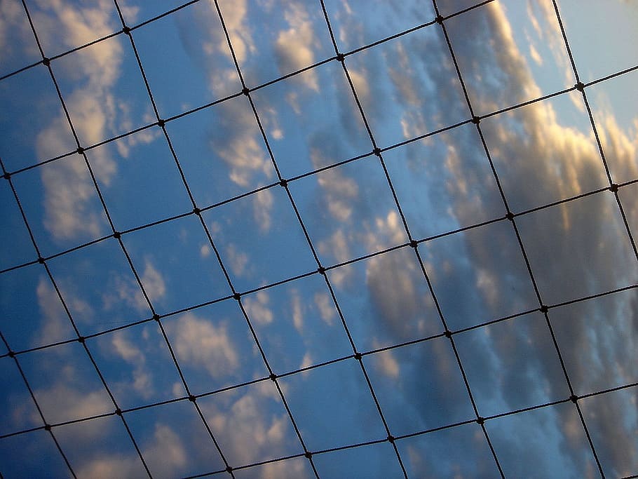 sky, clouds, network, square, cloud - sky, low angle view, pattern HD wallpaper