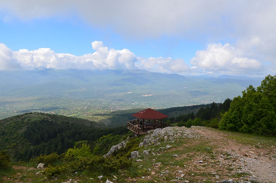 nature, mountain, panoramic, landscape, sky, vodno mountain, HD wallpaper