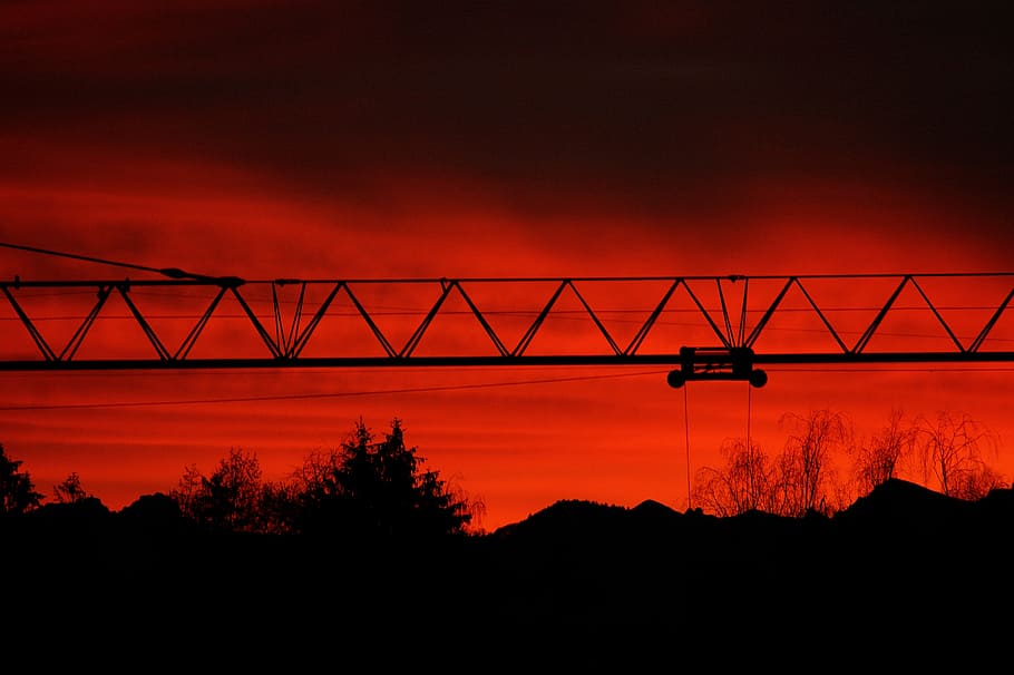morgenrot, red, sky, dawn, mood, glow, red sky, skies, morgenstimmung HD wallpaper
