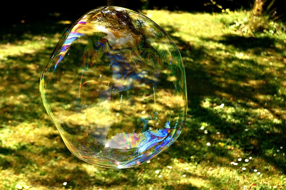 soap bubble, huge, large, make soap bubbles, wabbelig, iridescent HD wallpaper