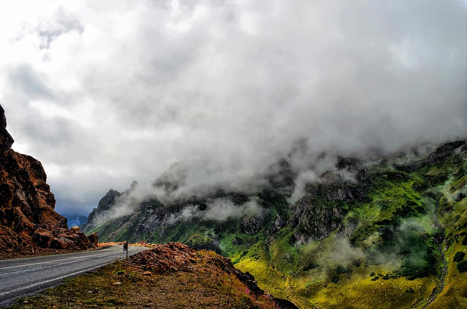 white fog over mountains, nature, panoramic, sky, turkey, landscape HD wallpaper