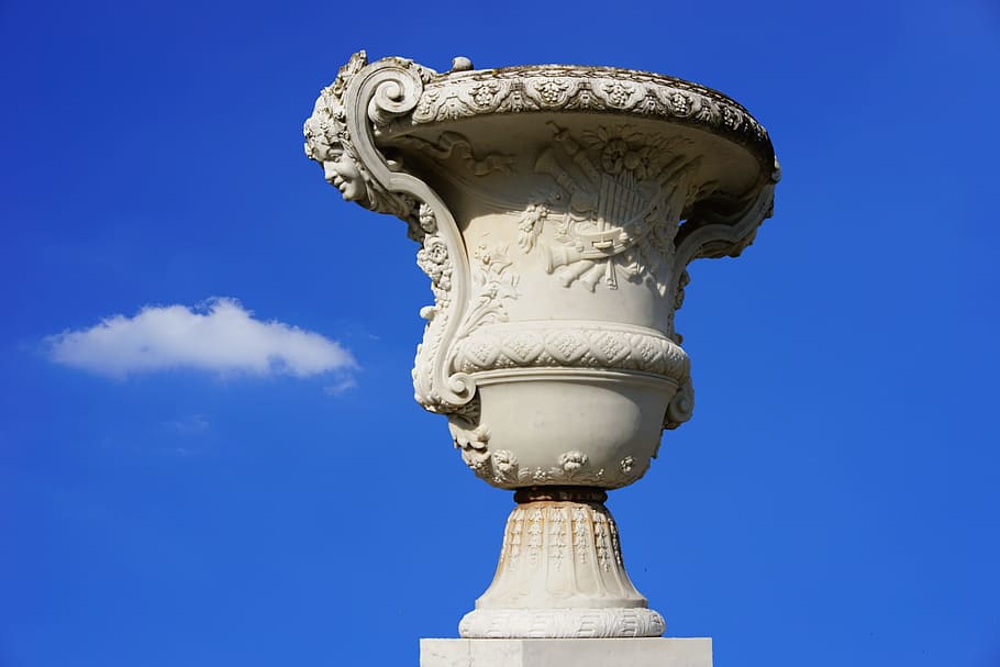 vase, amphora, sculpture, park, artwork, sand stone, monument