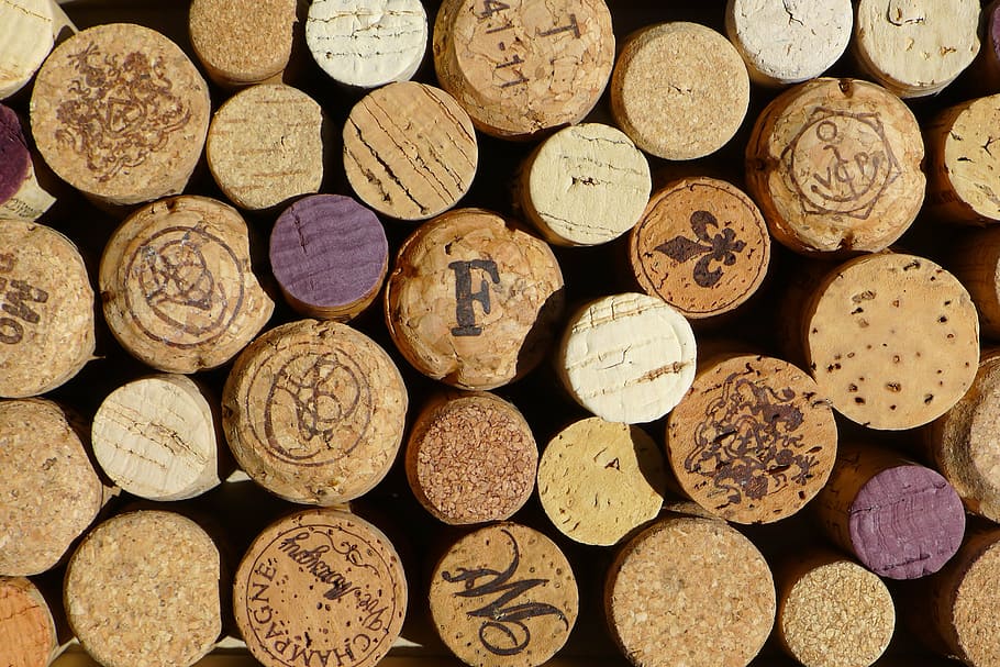 brown cork lid lot, wine, winery, red, macro, wood, pattern, texture, HD wallpaper
