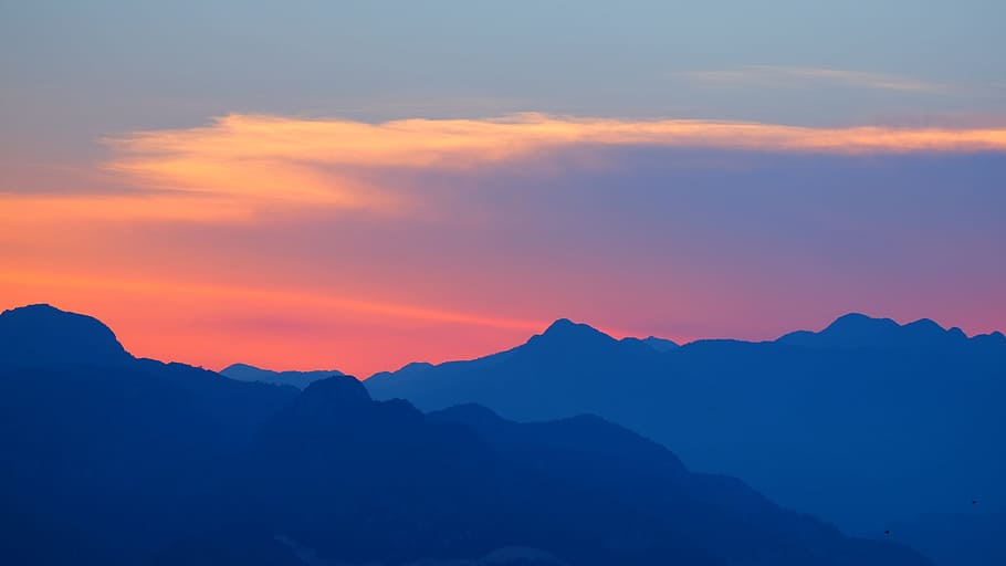 sunset, sky, beach, mountain, beauty in nature, scenics - nature HD wallpaper