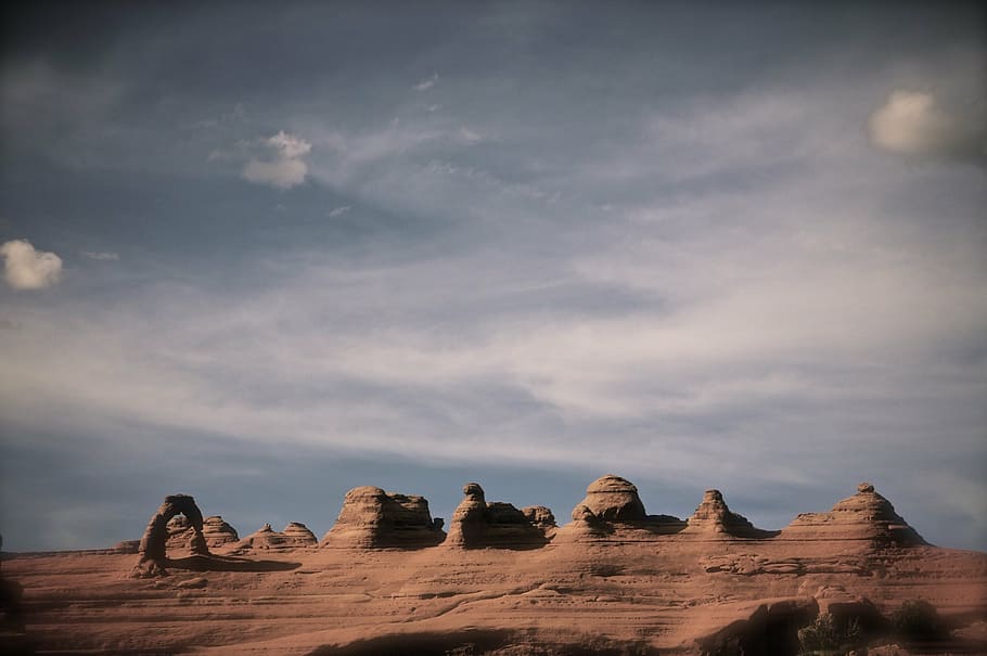brown rock formation under blue sky during daytime, rocks, erosion, HD wallpaper