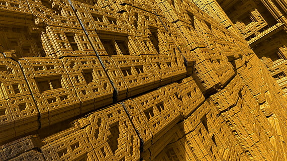 brown concreted building, fractals, geometry, graphic, background HD wallpaper