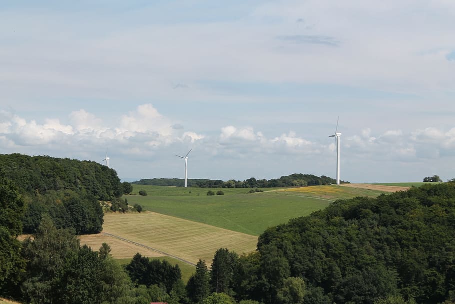 Germany, Landscape, Clouds, Hills, sky, forest, trees, woods HD wallpaper