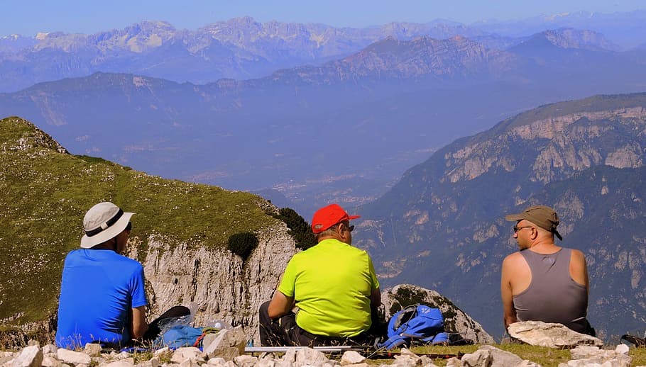 Rest, Pause, Landscape, Mountain, People, hiking, rear view HD wallpaper