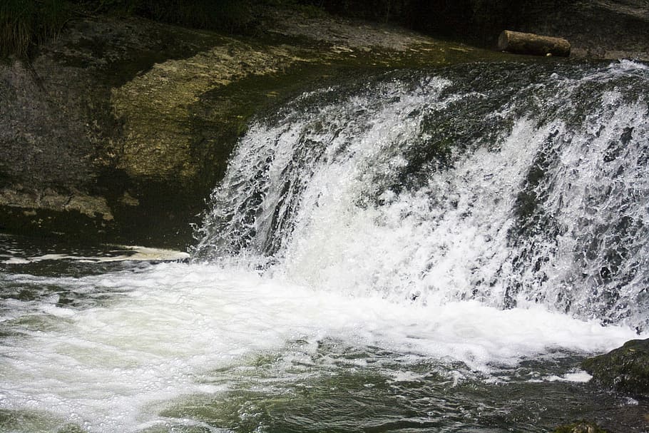 waterfall, spray, river, force, energy, herrisson, motion, beauty in nature HD wallpaper
