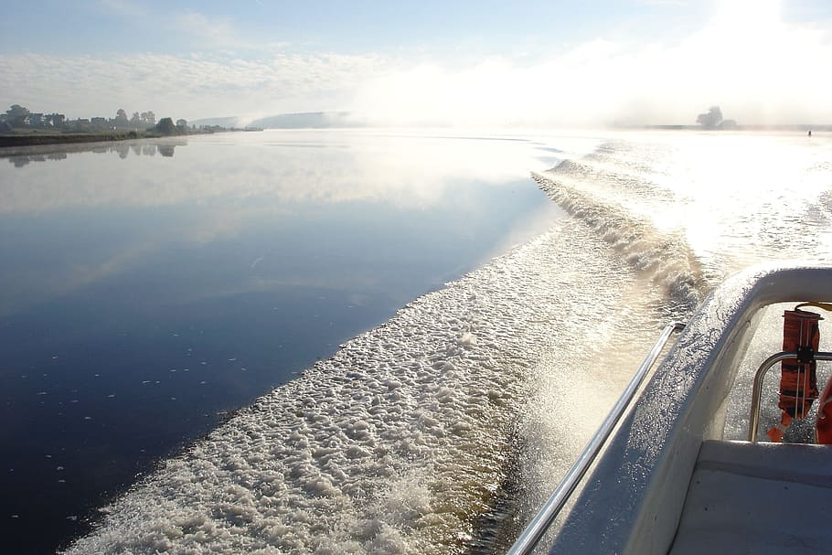 water, wave, river, summer, nature, transportation, reflection HD wallpaper
