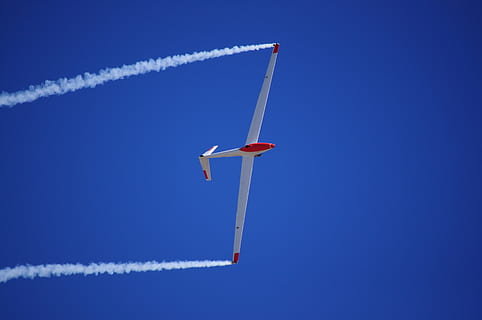 glider, flight, blue sky, gliding, flying, airplane, air Vehicle HD wallpaper