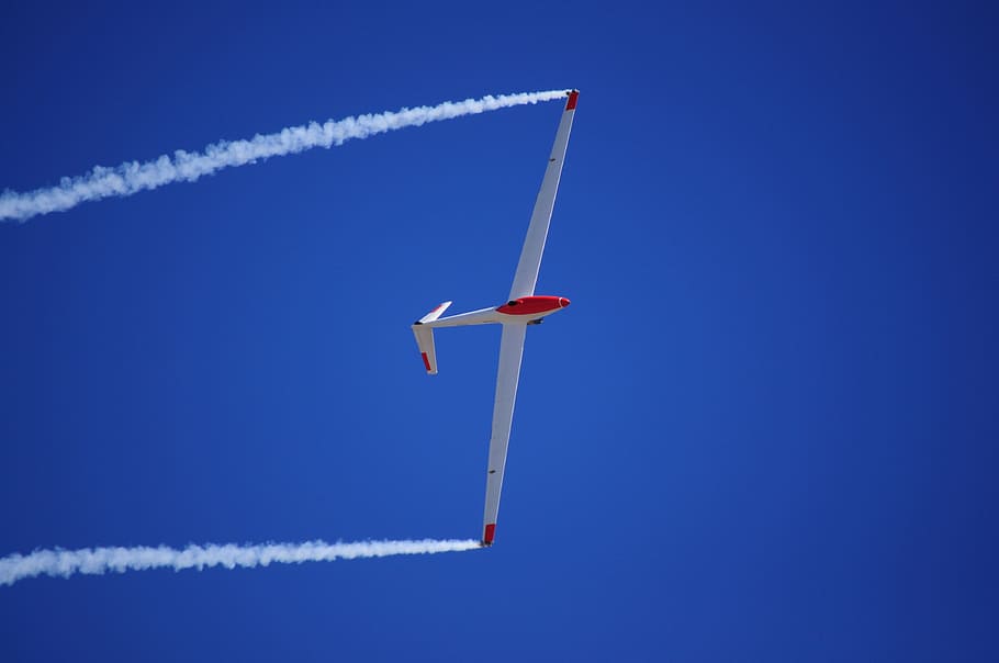 glider, flight, blue sky, gliding, flying, airplane, air Vehicle HD wallpaper