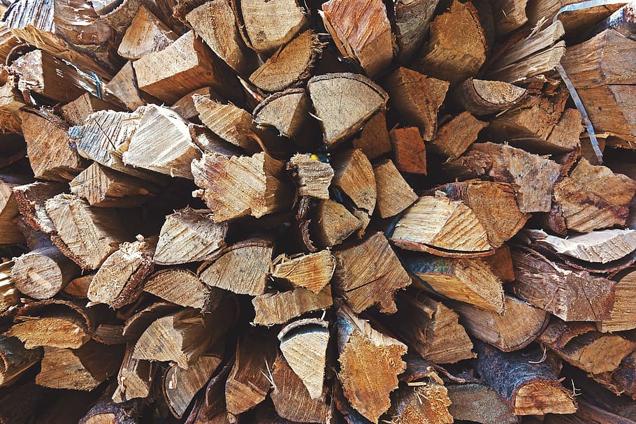 pile of firewood, Fire, Wood, Stack, Material, natural, energy HD wallpaper